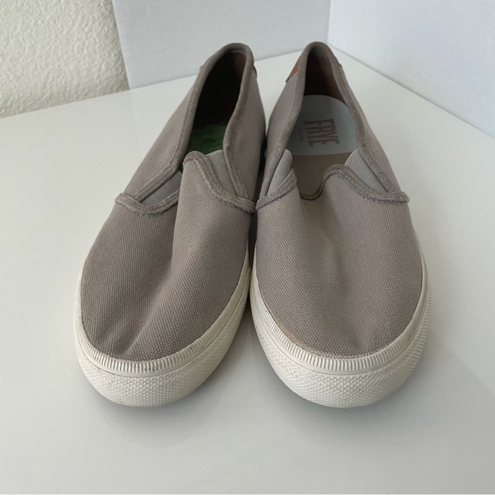 Frye Tan Canvas Slip-On Shoes